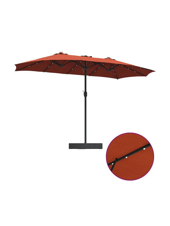 Aluminium-Garten- und Terrassen-Sonnenschirm Orange 3,85x2,09xHöhe 2,44 m