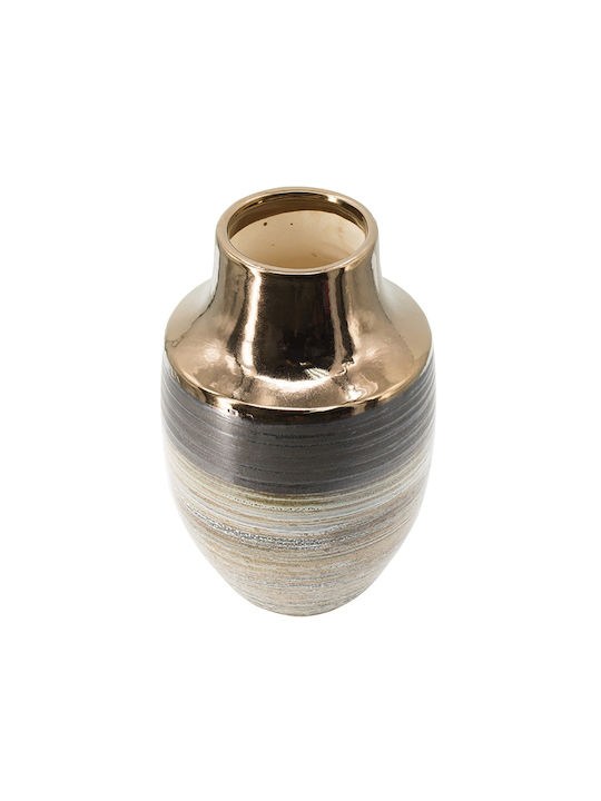 Artekko Evlub Dekorative Keramikvase Braun Bronze 18,5x18,5x28 cm