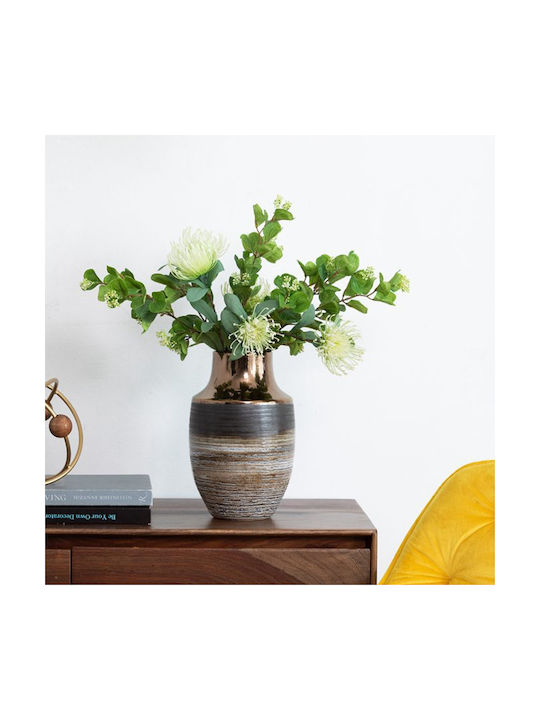Artekko Evlub Dekorative Keramikvase Braun Bronze 18,5x18,5x28 cm