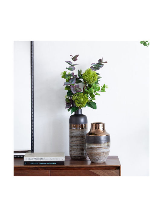 Artekko Evlub Dekorative Keramikvase Braun Bronze 18,5x18,5x28 cm