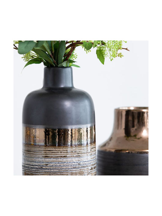 Artekko Evlub Dekorative Keramikvase Braun Bronze 18,5x18,5x28 cm