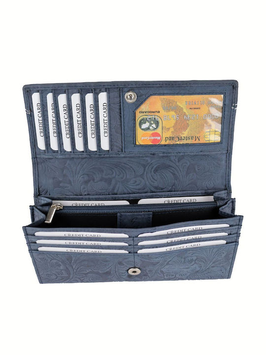 Small Leather Women's Wallet Classic Navy Blue