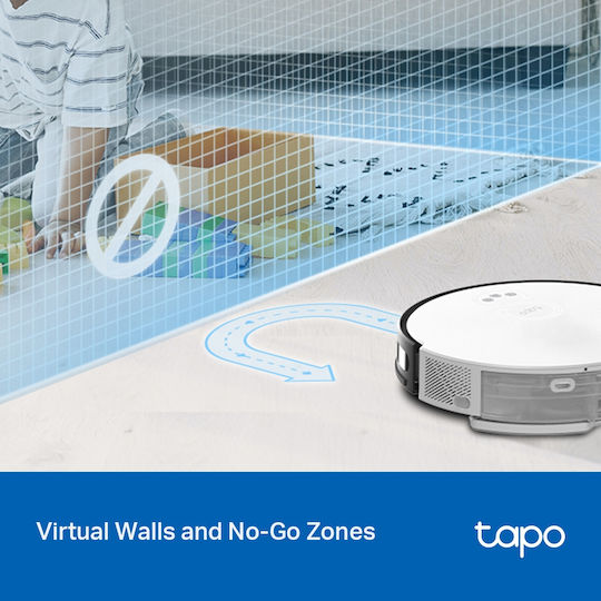 TP-LINK Tapo Rv20 Max Plus Σκούπα Ρομπότ με Χαρτογράφηση Laser & Απορρόφηση 5300Pa Λευκή