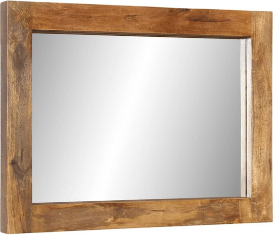 vidaXL Wall Mirror with Brown Wooden Frame 70x50cm 1pcs