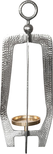 Artekko Tabletop Metallic Lantern Silver 20.3x20.3x58.4cm