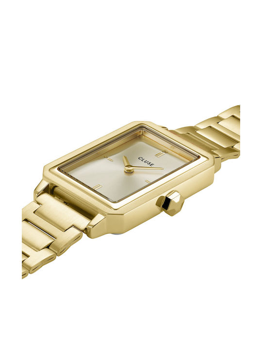 Gift Box Fluette Watch Steel + Double Chain Bracelet Full Gold Colour Gift Box Fluette Watch Steel + Double Chain Bracelet Full Gold Colour