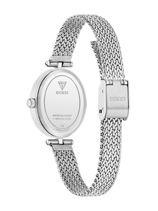 Guess Ruby Γυναικείο Ρολόι 24mm Μπαταρίας με Ασημί Μεταλλικό Μπρασελέ