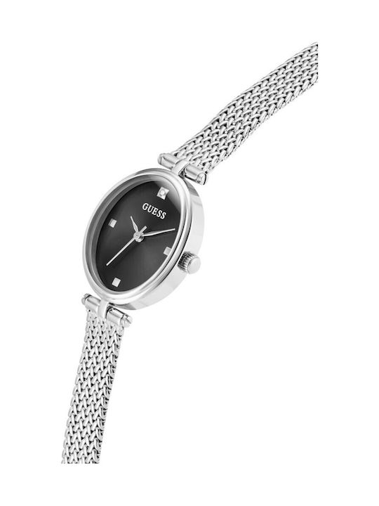 Guess Ruby Γυναικείο Ρολόι 24mm Μπαταρίας με Ασημί Μεταλλικό Μπρασελέ