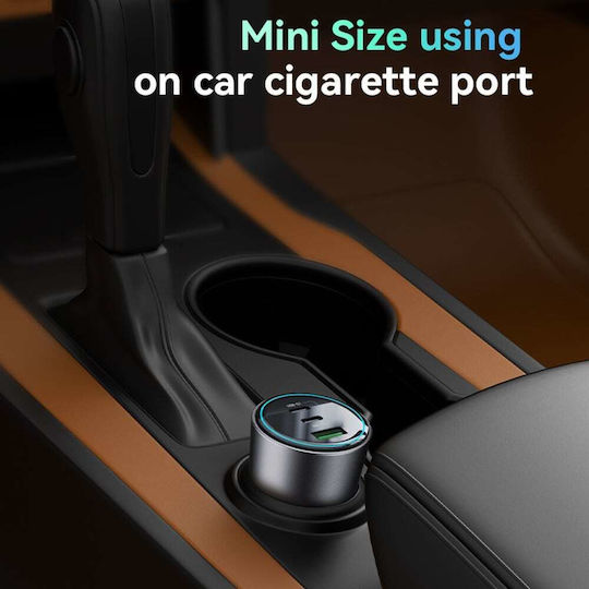 Yesido Auto-Ladegerät 200W Schnellladung mit Anschlüssen: 1xUSB 2xType-C Schwarz Farbe