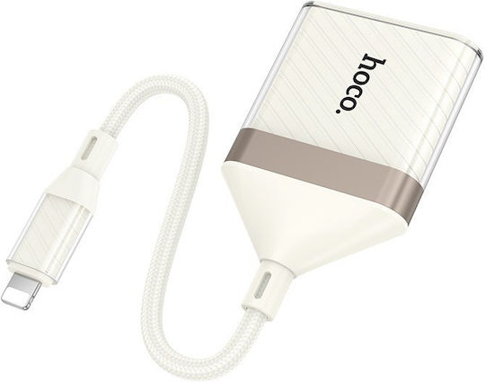 Hoco Card Reader Lightning για SD/microSD Λευκό