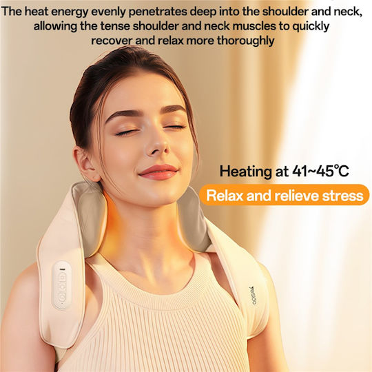 Yesido Neck Massager Mg11 Adjustable 3 Versatile Massage Modes Soothing Heat Therapy 2400mah Beige