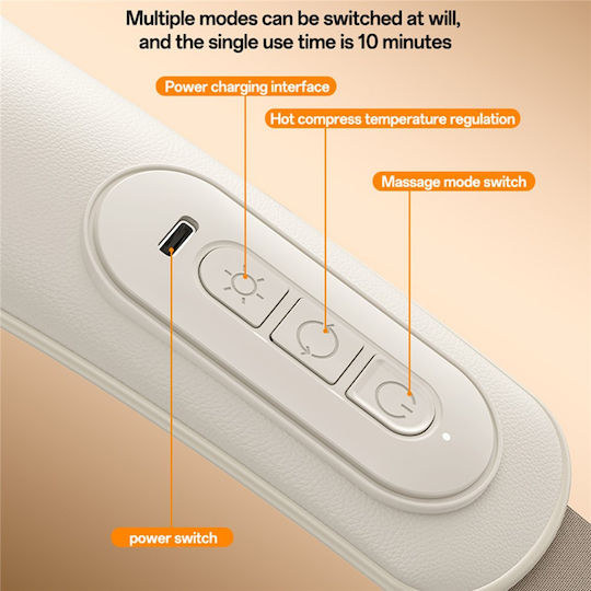 Yesido Neck Massager Mg11 Adjustable 3 Versatile Massage Modes Soothing Heat Therapy 2400mah Beige