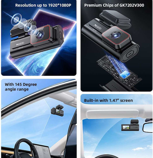 Yesido Car DVR Camera 1080P with 1.47" Screen GPS