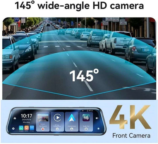 Yesido Yesido Autodigitale Videorekorder auf dem Spiegel 4K mit Bildschirm