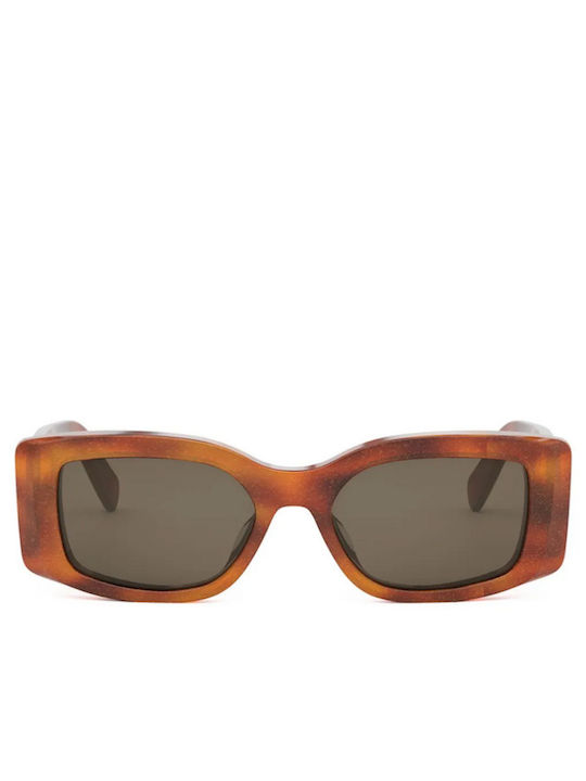Celine Triomphe Women's Sunglasses with Brown Tartaruga Plastic Frame and Brown Lens cl40282u-maxi-triomphe53E