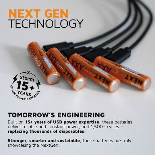 Xtorm Επαναφορτιζόμενες Μπαταρίες AA Li-ion 2200mAh 5V 4τμχ