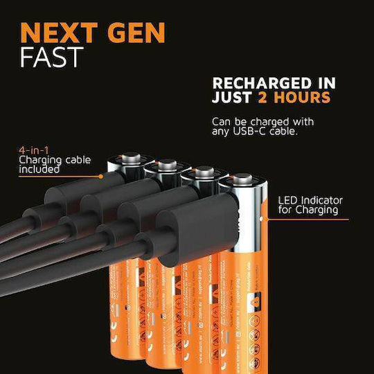 Xtorm Baterii Reîncărcabile AAA Li-ion 570mAh 1.5V 4buc