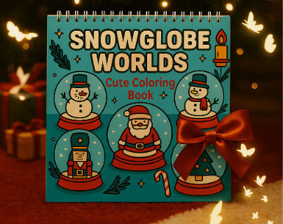 Obro Cărți De Colorat Cu Pagini Groase Snowglobe Worlds Desene Simple Confortabile De Crăciun Pentru Copii Adulți