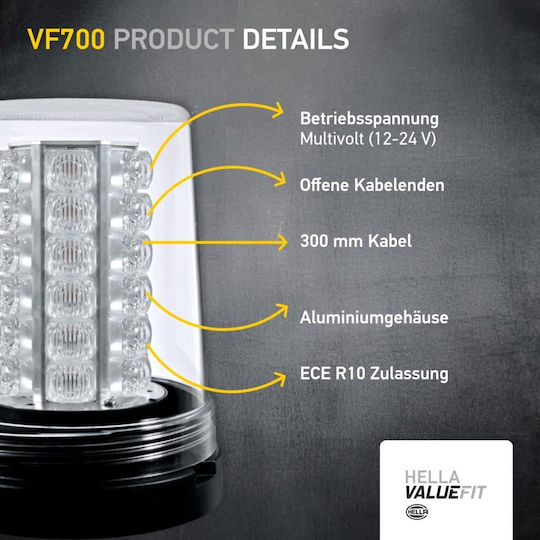 Hella Auto-Leuchtturm LED mit Gelb Beleuchtung