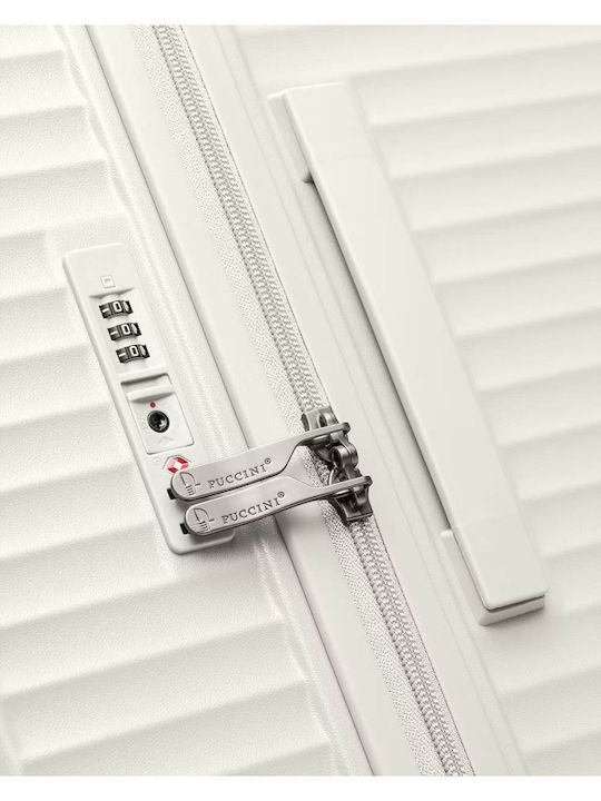 Puccini Monte Carlo Valiză Mare De Călătorie Dură Bej Cu 4 Roți Înălțime 76 Cm