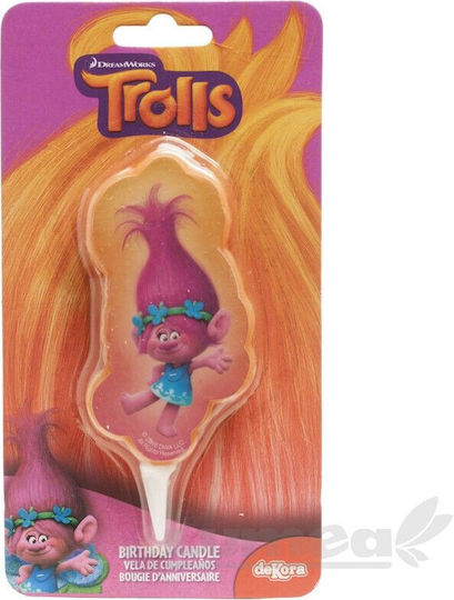 Trolls Geburtstagkerze Rosa Lumea