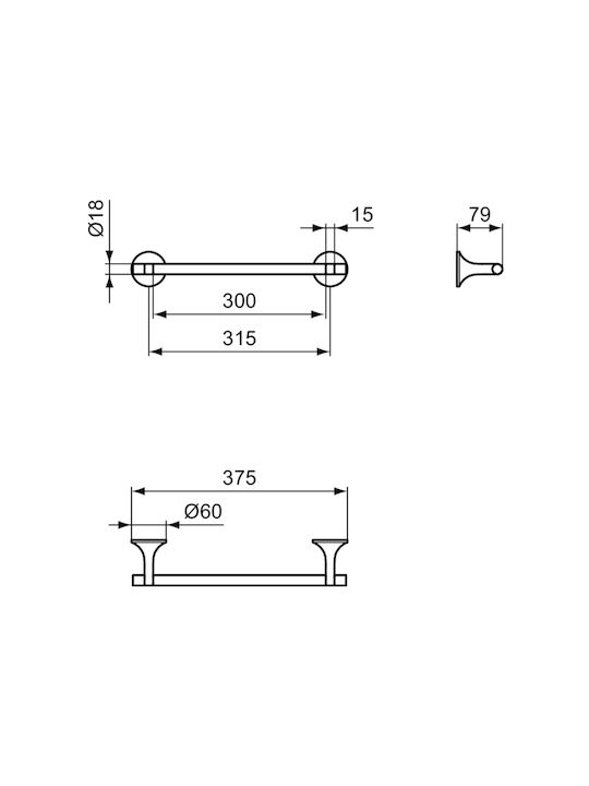 Πετσετοκρεμάστρα Ideal Standard La Dolce Vita T5512a2 Χρυσό Βουρτσισμένο Ματ
