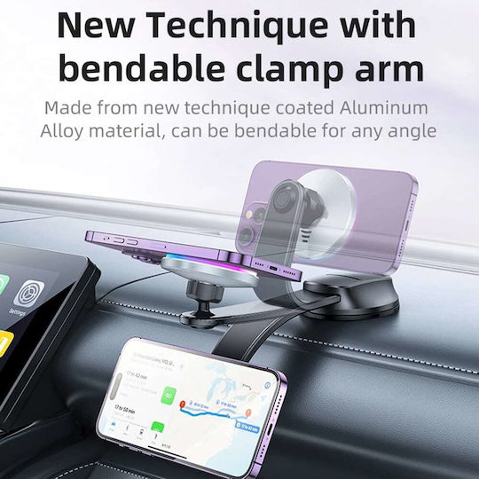 Yesido Car Mobile Mount with Magnet and Wireless Charging Black