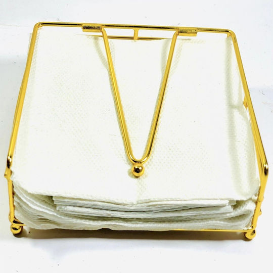 Metallic Napkin Holder Gold 18.5x9cm