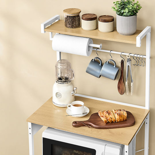 Vasagle Küchengestell Metall Beige 4 Steckplätze 60x40x140cm