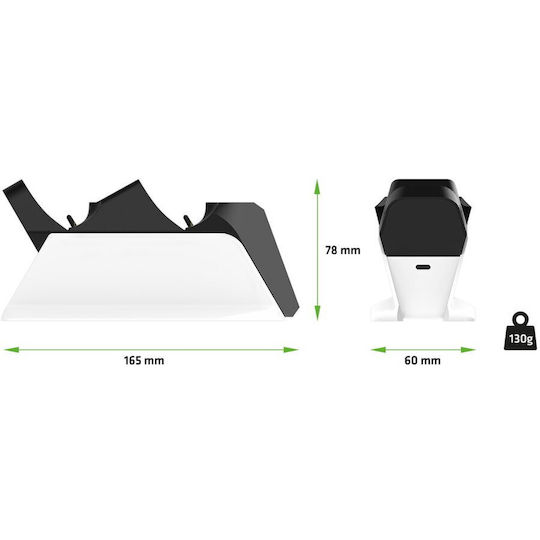 Evolveo Dockcharge Stație de încărcare pentru 2 controllere PS5 Alb