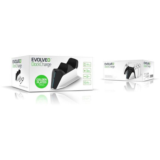 Evolveo Dockcharge Stație de încărcare pentru 2 controllere PS5 Alb