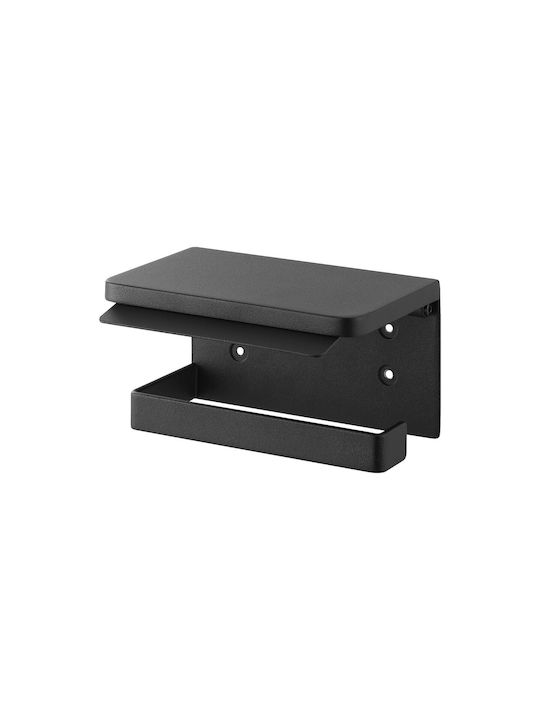 Yamazaki Wall Mounted Toilet Paper Holder Tower Black