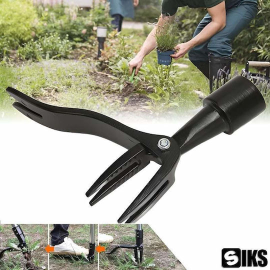 Siks Device Unealtă de Grădină Pentru Îndepărtarea Buruienilor Cap Pentru Smulgerea Buruienilor Cu Pedală Pentru Picior Design În Formă de Gheară Mâner Lung Din Oțel Inoxidabil Negru