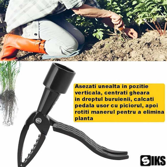 Siks Device Unealtă de Grădină Pentru Îndepărtarea Buruienilor Cap Pentru Smulgerea Buruienilor Cu Pedală Pentru Picior Design În Formă de Gheară Mâner Lung Din Oțel Inoxidabil Negru