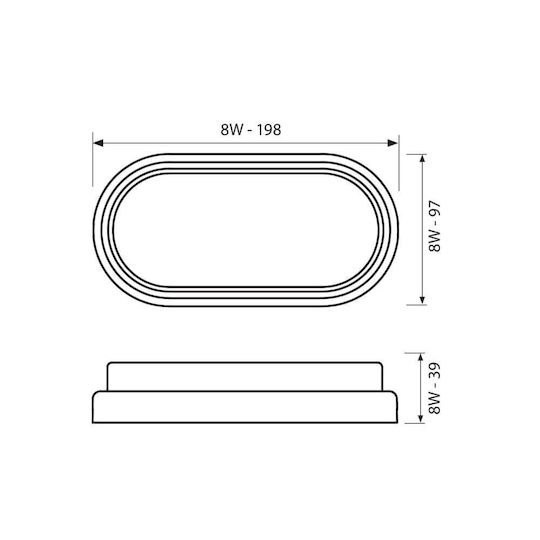 Vivalux ELLIS/O Стенна Външна Таванна Лампа LED IP54 8W с Естествено Бяло Осветление 39см
