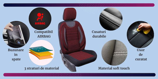 Smartic Car Seat Back Set 11pcs Red