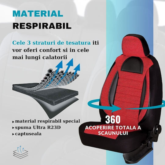 Smartic Set Spătare Auto 11buc Roșu