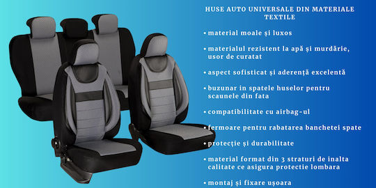 Smartic Set Autositzlehnen 11Stück Gray