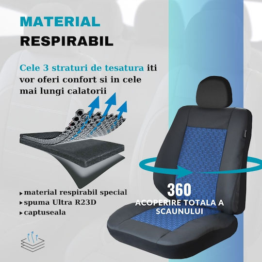 Smartic Set Spătare Auto 11buc Albastru