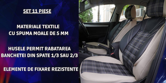 Smartic Σετ Πλατοκαθίσματα Αυτοκινήτου 11τμχ Μπεζ