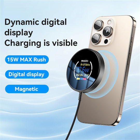 Yesido Зарядно Magsafe 15W Черен (DS28)
