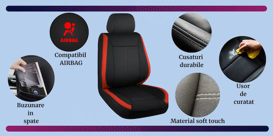 Smartic Set Spătare Auto 9buc Roșu