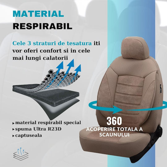 Smartic Set Spătare Auto 11buc Bej