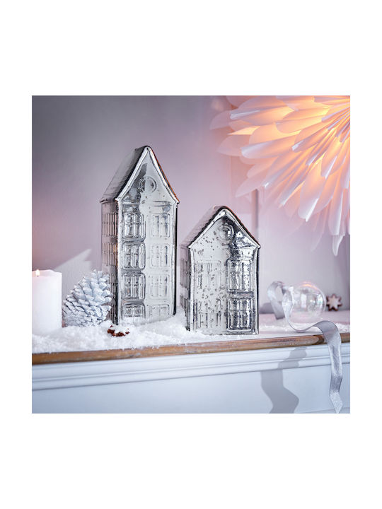 Jolly & Bright Glass House 30cm Silver Silver Depth 11cm X Width 11cm X Height 30cm