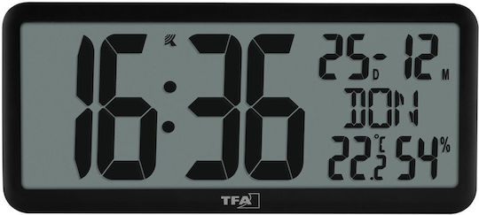 Tfa 60.4525.01 Schwarz Digital Radio-Controlled Clock With Room Climate
