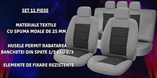 Smartic Σετ Πλατοκαθίσματα Αυτοκινήτου 11τμχ Γκρι