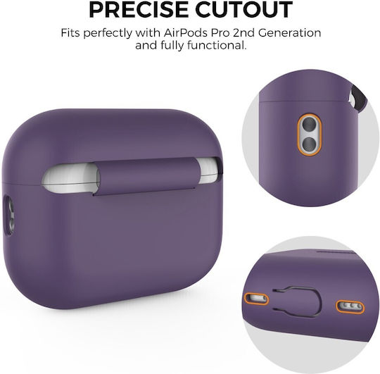 AHAstyle Θήκη Σιλικόνης σε Μωβ χρώμα για Apple AirPods Pro 2