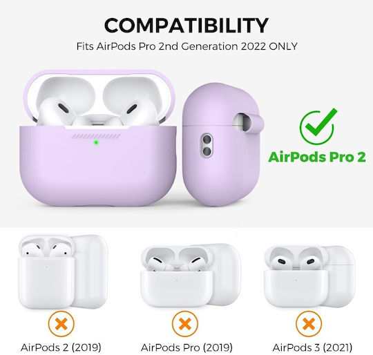 AHAstyle Θήκη Σιλικόνης σε Μωβ χρώμα για Apple AirPods Pro 2