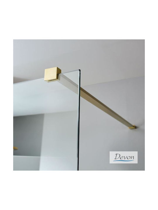 Devon Iwis Walk In Shower Screen for Shower with Sliding Door 60x200cm Clear Glass Oro