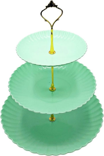 Plastic Dessert Divided Serving Plate Green